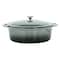 MegaChef 7qt. Gray Oval Enameled Cast Iron Casserole